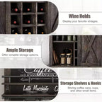 Buffet de Cuisine Haut de 75 po, Grand Rangement pour Cuisines, Armoires de Garde-Manger, Meuble de Bar à Café Blanc avec Porte Coulissante Style Grange