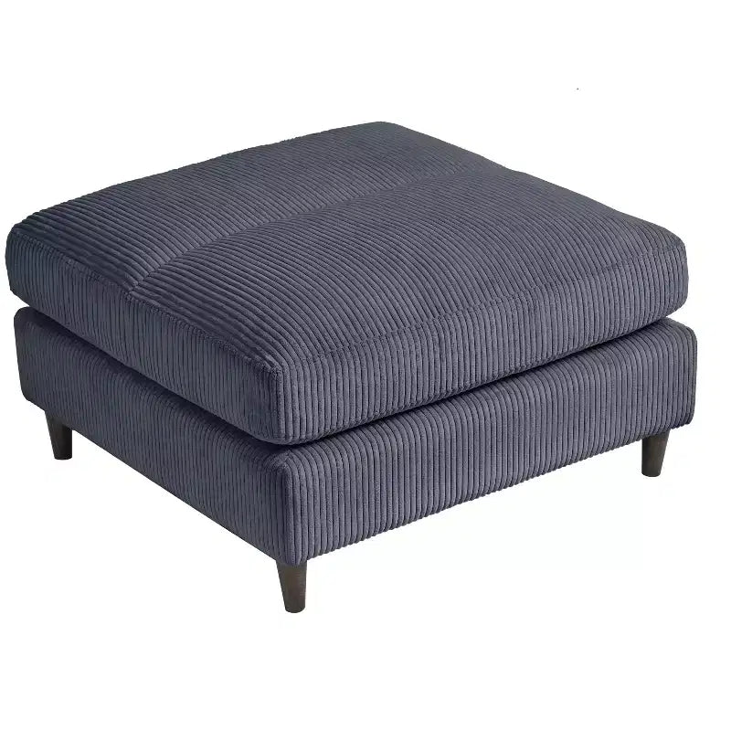 Canapé sectionnel modulaire moderne 6 places en velours côtelé, design convertible en U ou en L avec pouf et oreillers pour salon ou bureau, gris