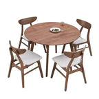Table de salle à manger moderne de 42 pouces, peu encombrante, pour 2 à 4 personnes, table ronde, table de cuisine pour salon, salle à manger.