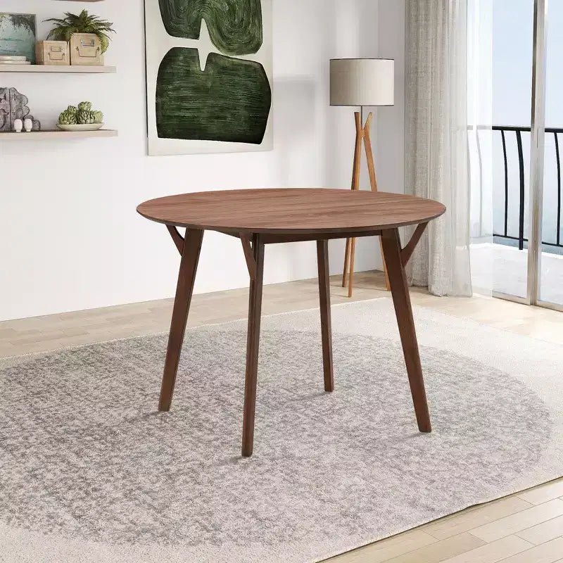 Table de salle à manger moderne de 42 pouces, peu encombrante, pour 2 à 4 personnes, table ronde, table de cuisine pour salon, salle à manger.