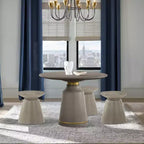 Table d'appoint-tabouret en béton gris à accent d'extrémité