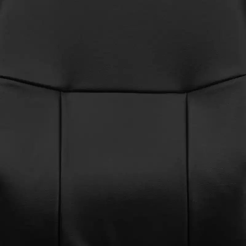 Chaise de bureau pivotante de direction à dossier mi-haut en vinyle noir avec accoudoirs