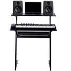 Bureau de studio d'enregistrement avec plateforme surélevée et tiroir pour clavier, Poste de travail de studio, Stable et léger, Pour studio à domicile
