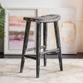 Tabouret haut en bois - Noir/Finition blanchie/Bois de sungkai
