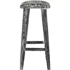Tabouret haut en bois - Noir/Finition blanchie/Bois de sungkai