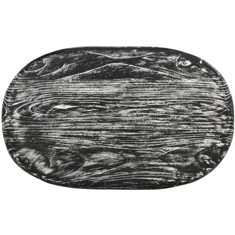 Tabouret haut en bois - Noir/Finition blanchie/Bois de sungkai