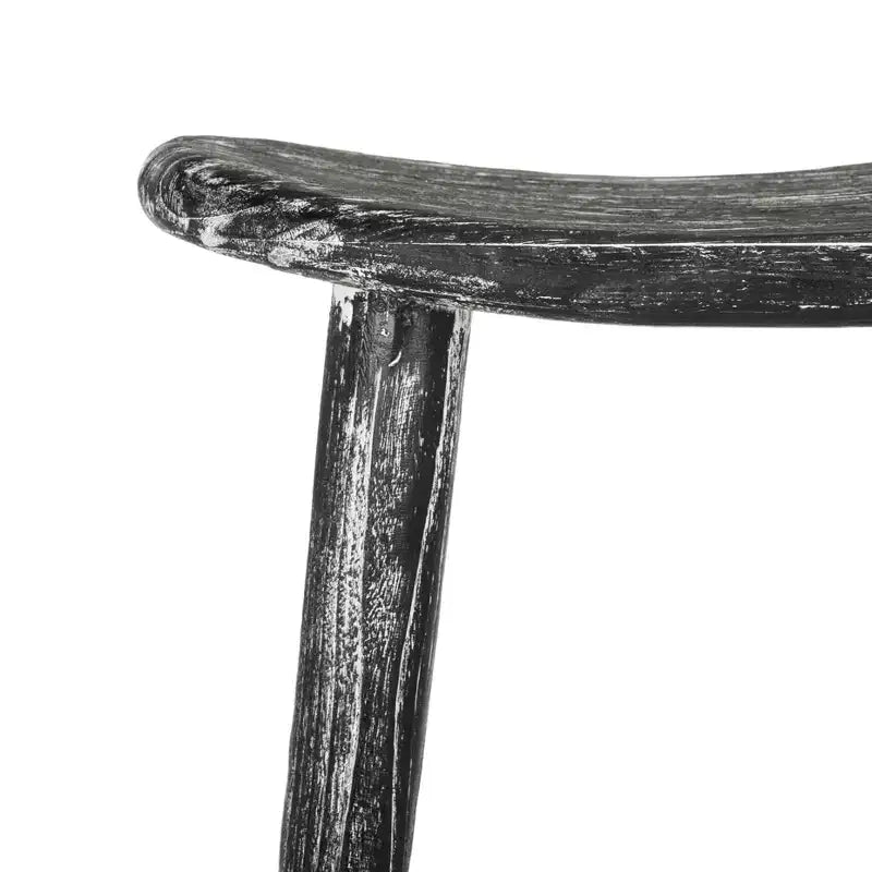 Tabouret haut en bois - Noir/Finition blanchie/Bois de sungkai