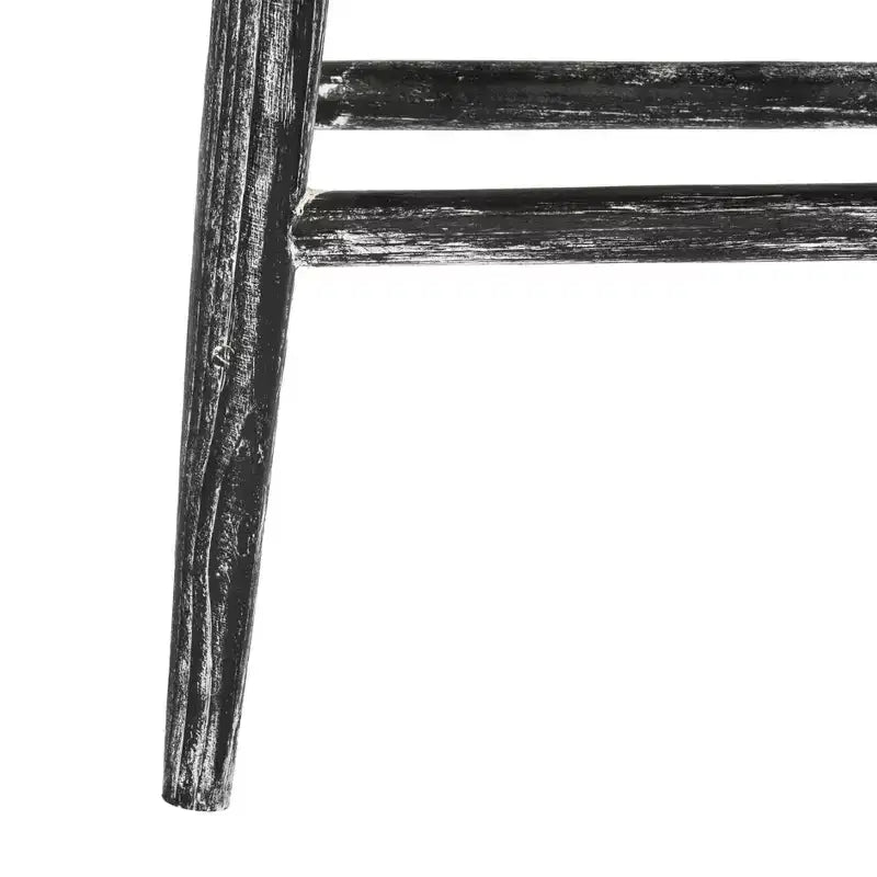 Tabouret haut en bois - Noir/Finition blanchie/Bois de sungkai