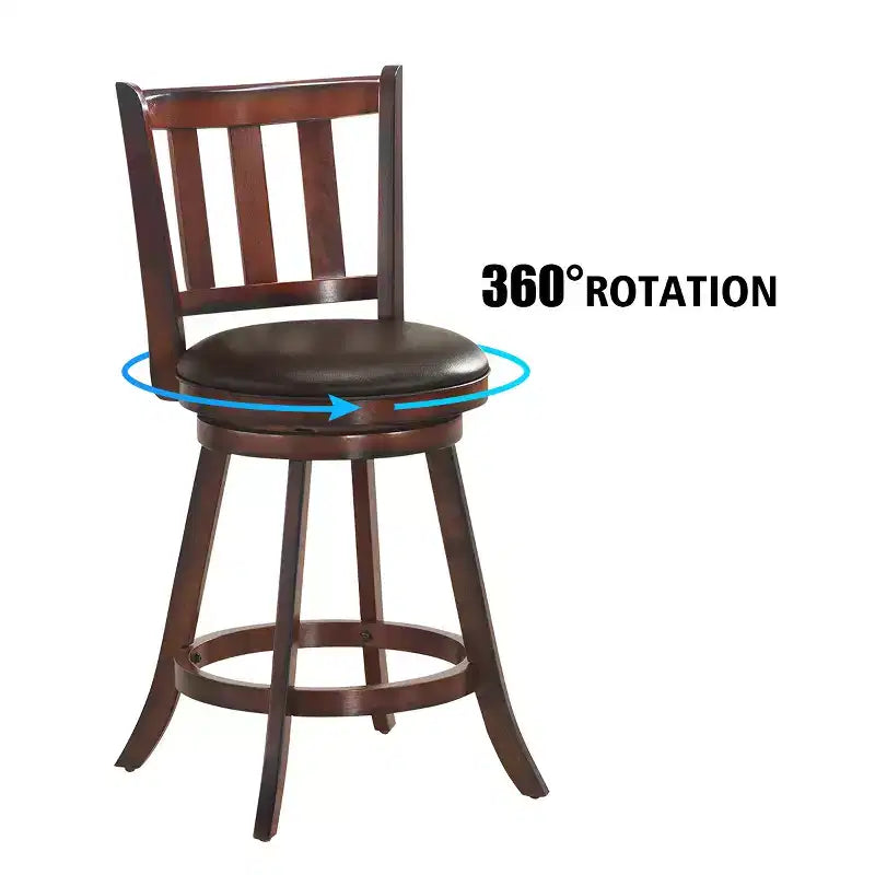 Tabouret de bar pivotant 25'' en cuir rembourré pour cuisine, pub, bistrot, chaise haute