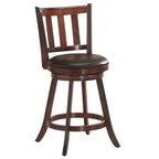 Tabouret de bar pivotant 25'' en cuir rembourré pour cuisine, pub, bistrot, chaise haute