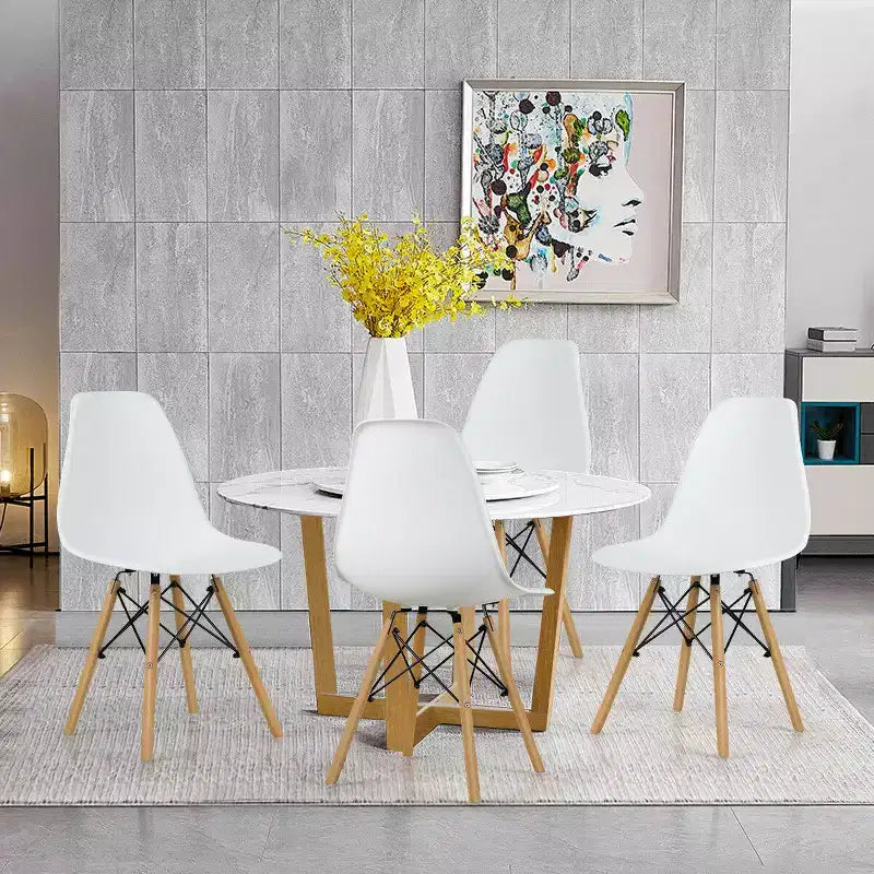 Table d'appoint de style moderne avec rangement, pieds en bois et portes doubles, Blanc/Brun