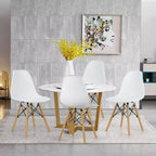 Table d'appoint de style moderne avec rangement, pieds en bois et portes doubles, Blanc/Brun