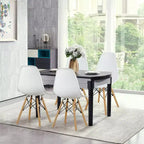 Table d'appoint de style moderne avec rangement, pieds en bois et portes doubles, Blanc/Brun