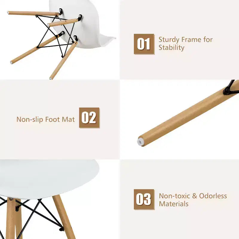 Table d'appoint de style moderne avec rangement, pieds en bois et portes doubles, Blanc/Brun