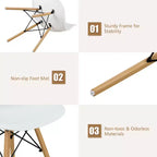 Table d'appoint de style moderne avec rangement, pieds en bois et portes doubles, Blanc/Brun
