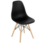 Table d'appoint de style moderne avec rangement, pieds en bois et portes doubles, Blanc/Brun