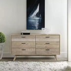 Commode moderne du milieu du siècle à 6 tiroirs