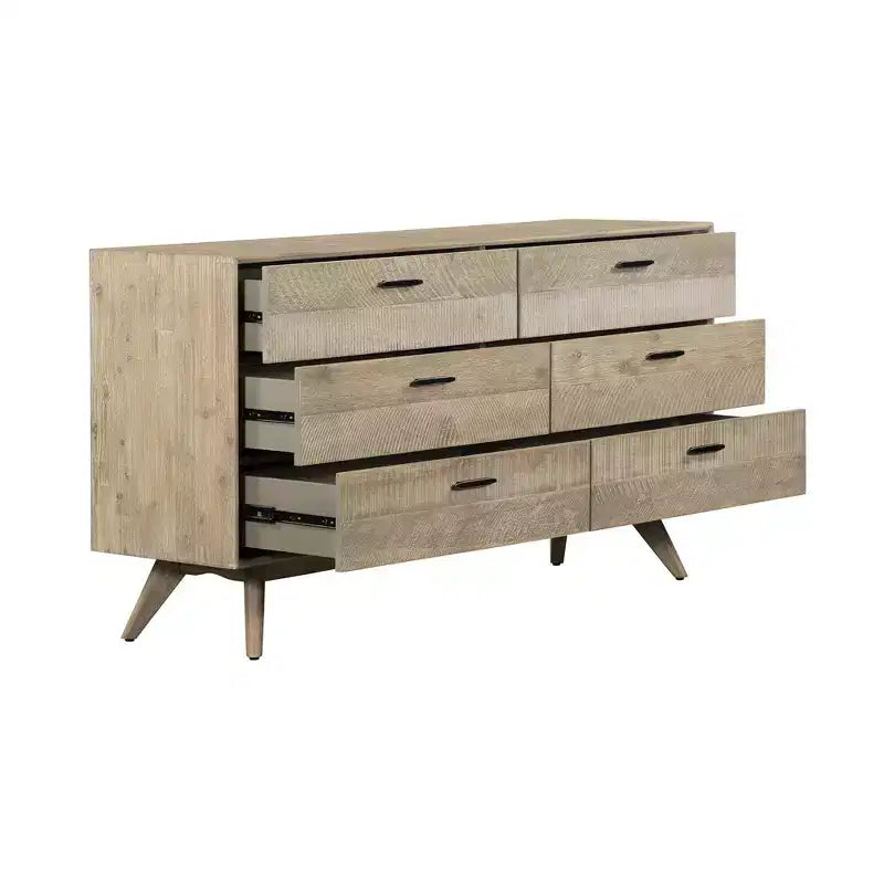 Commode moderne du milieu du siècle à 6 tiroirs