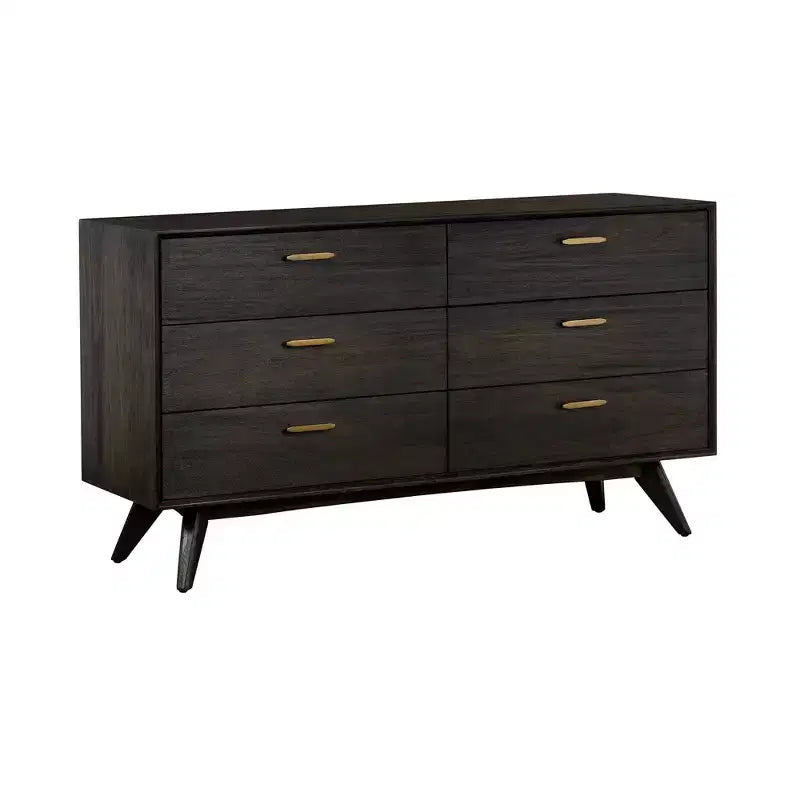 Commode moderne du milieu du siècle à 6 tiroirs