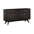 Commode moderne du milieu du siècle à 6 tiroirs
