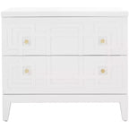 Luiza 2 Drawer Nightstand - NST6602 - White/Gold - Safavieh