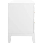 Table de chevet 2 tiroirs - Blanc/Or