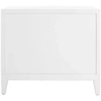 Table de chevet 2 tiroirs - Blanc/Or