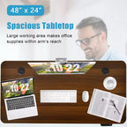 Bureau debout électrique de 122 cm réglable en hauteur avec panneau de contrôle et port USB Rustique/Noyer