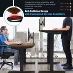 Bureau debout électrique de 122 cm réglable en hauteur avec panneau de contrôle et port USB Rustique/Noyer