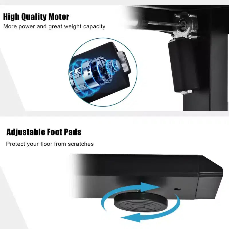 Bureau debout électrique de 122 cm réglable en hauteur avec panneau de contrôle et port USB Rustique/Noyer