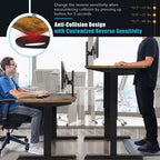 Bureau debout électrique de 122 cm réglable en hauteur avec panneau de contrôle et port USB Rustique/Noyer